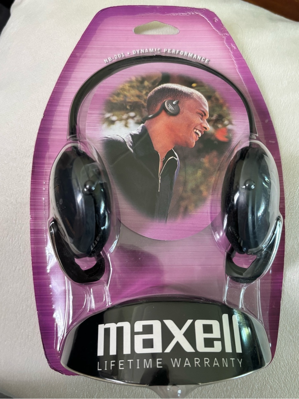Vintage Maxell NB-201 Stereo Neckband Headphones in original sealed packaging